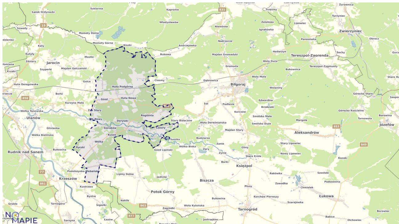 Mapa obszarów ochrony przyrody Harasiuk